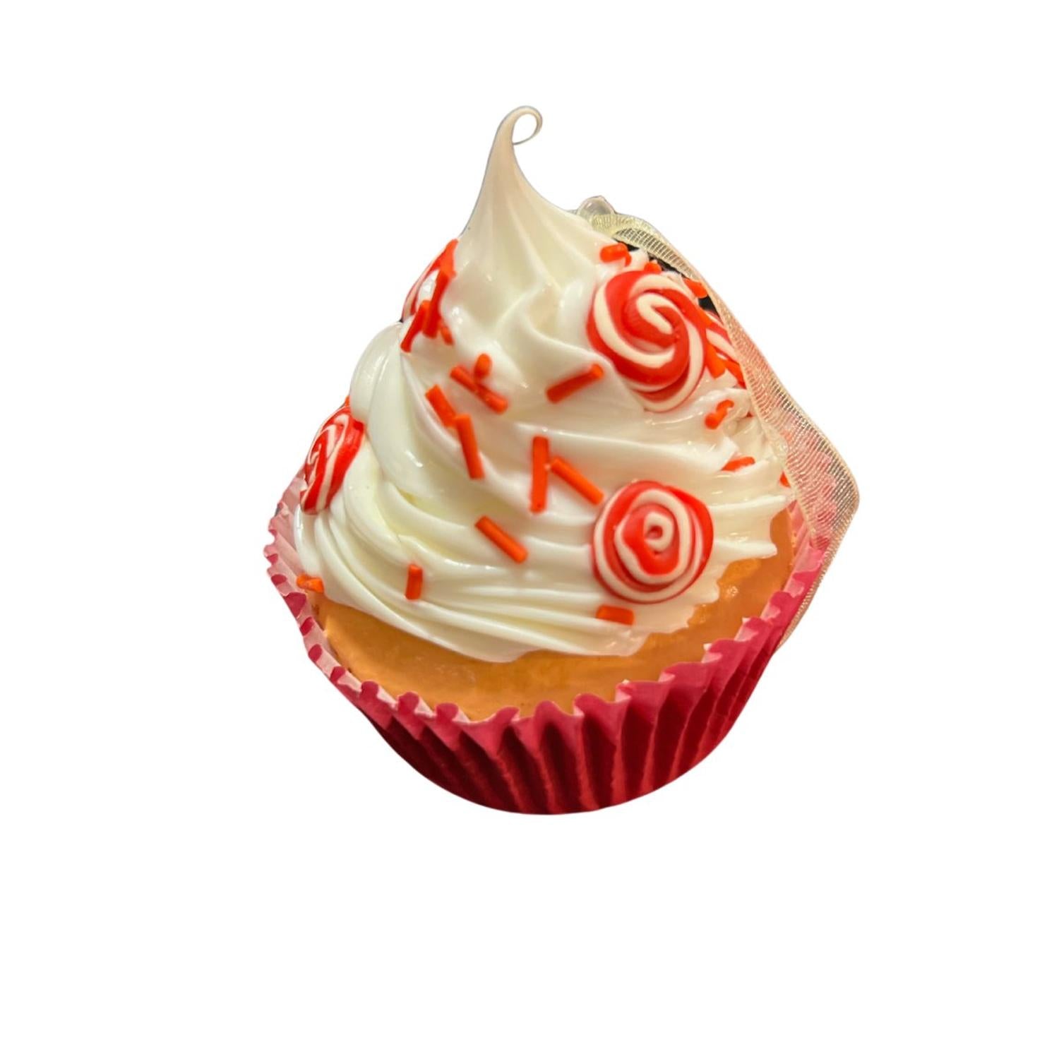 Sweet Cupcake With Candy Ornaments