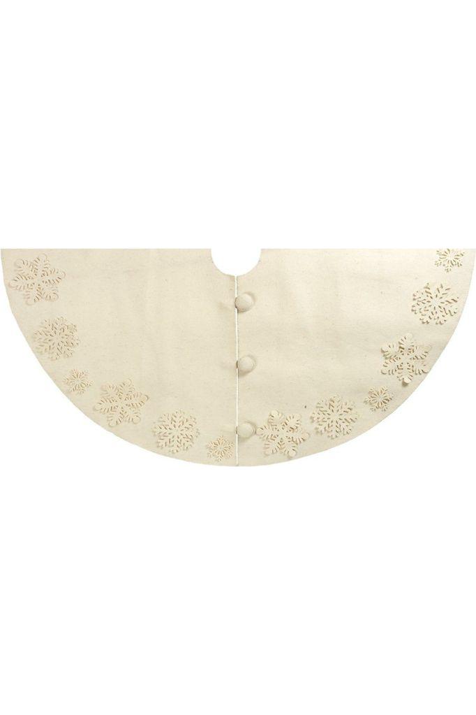 Shop For Tacked Snowflakes Christmas Tree Skirt, Cream at Michelle's aDOORable Creations