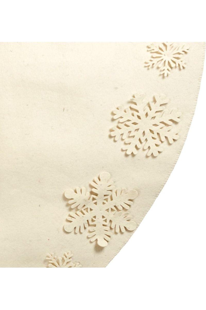 Shop For Tacked Snowflakes Christmas Tree Skirt, Cream at Michelle's aDOORable Creations