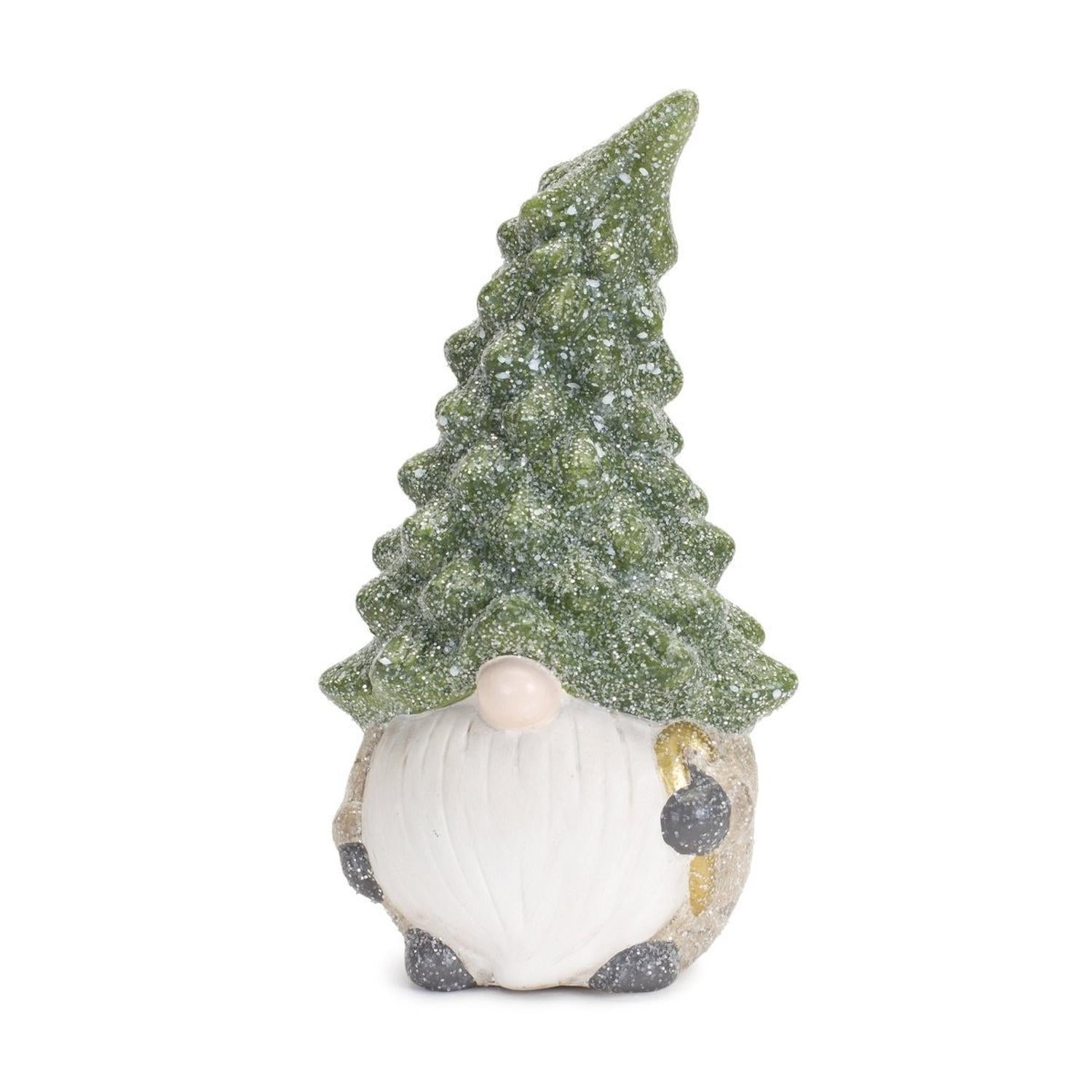 Terra Cotta Gnome Figurine with Pine Tree Hat (Set of 2)