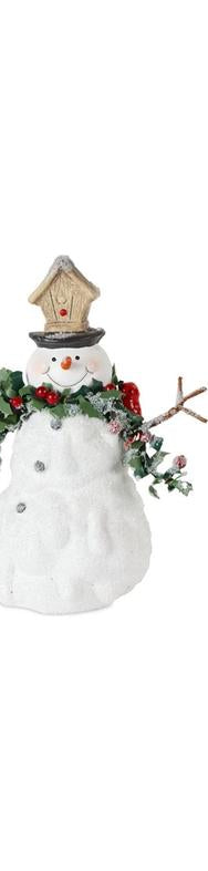Shop For Terra Cotta Melted Snowman Family with Bird and Pine Accents (Set of 2) 80478DS