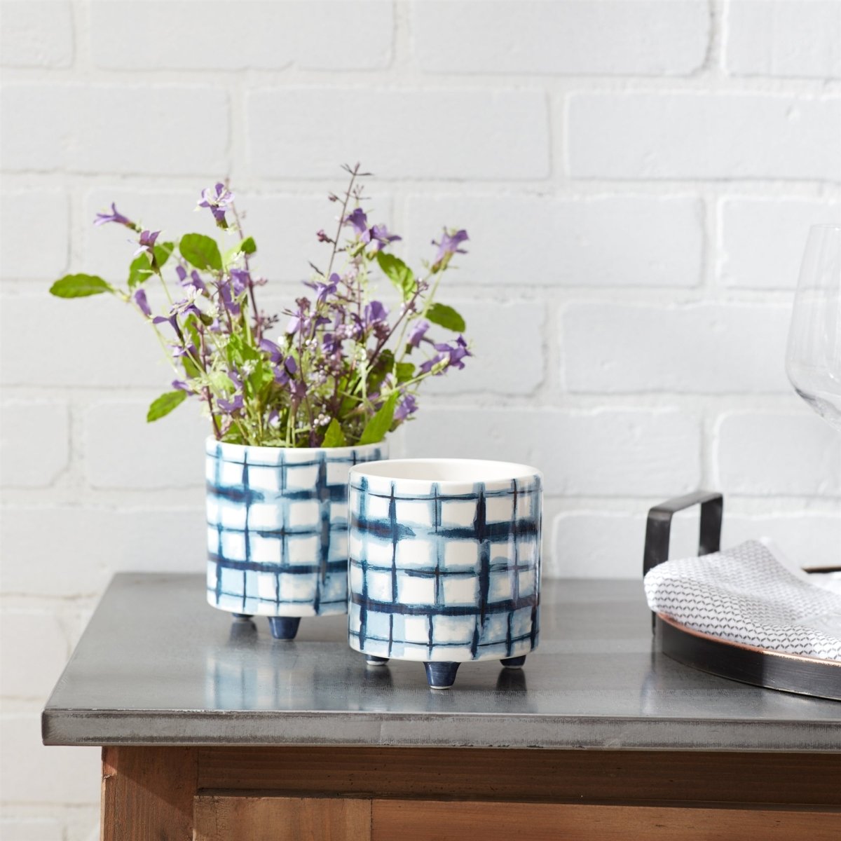 Shop For Tie - Dye Design Footed Planter (Set of 2) at Michelle's aDOORable Creations