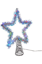 Shop For Tinsel Star Tree Topper with RGB LED Lights 12.2"