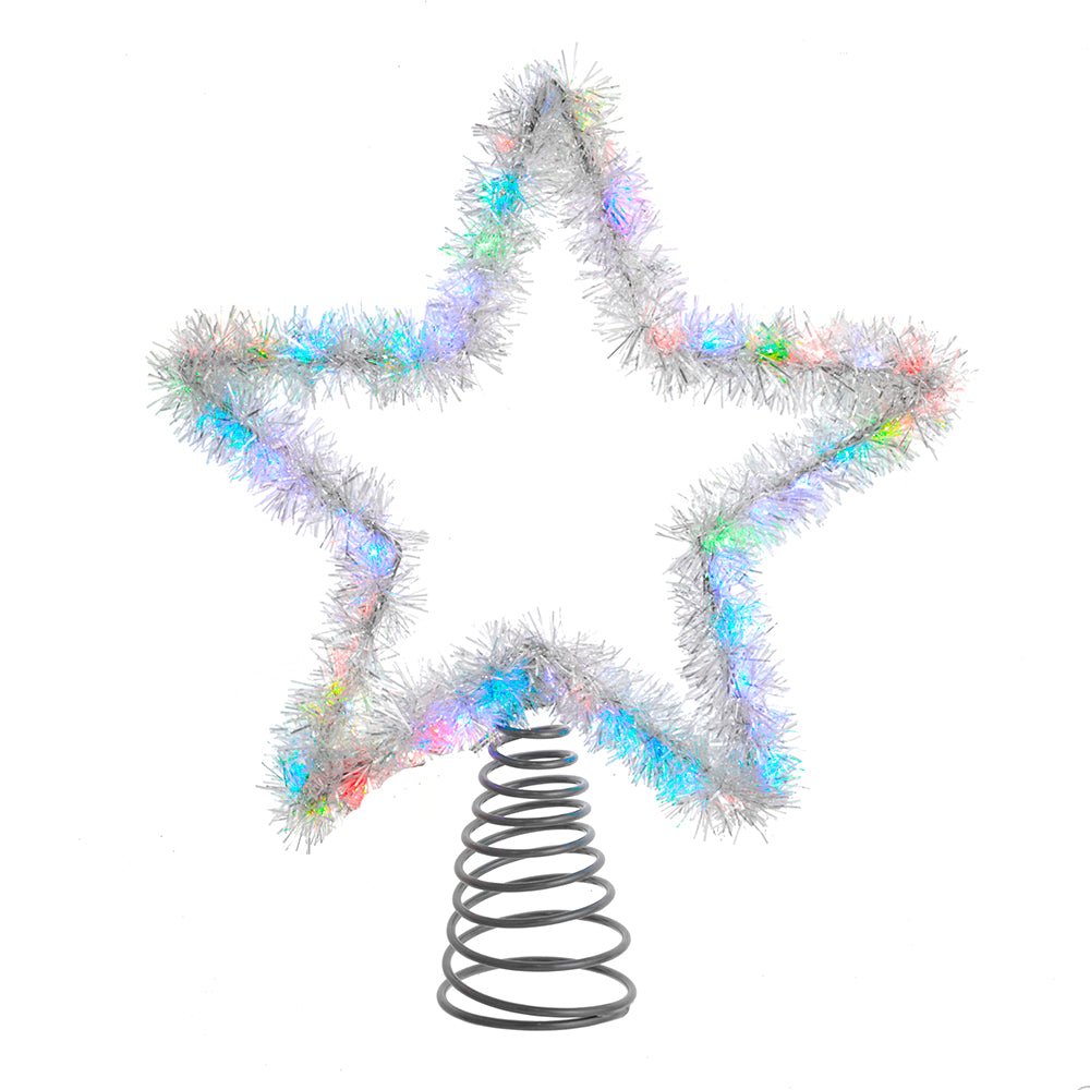 Shop For Tinsel Star Tree Topper with RGB LED Lights 12.2"