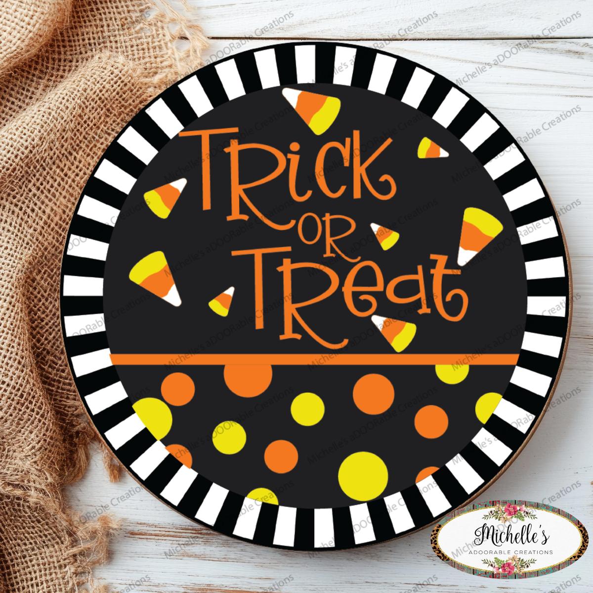 Shop For Trick or Treat Candy Corn Stripe Edge Sign