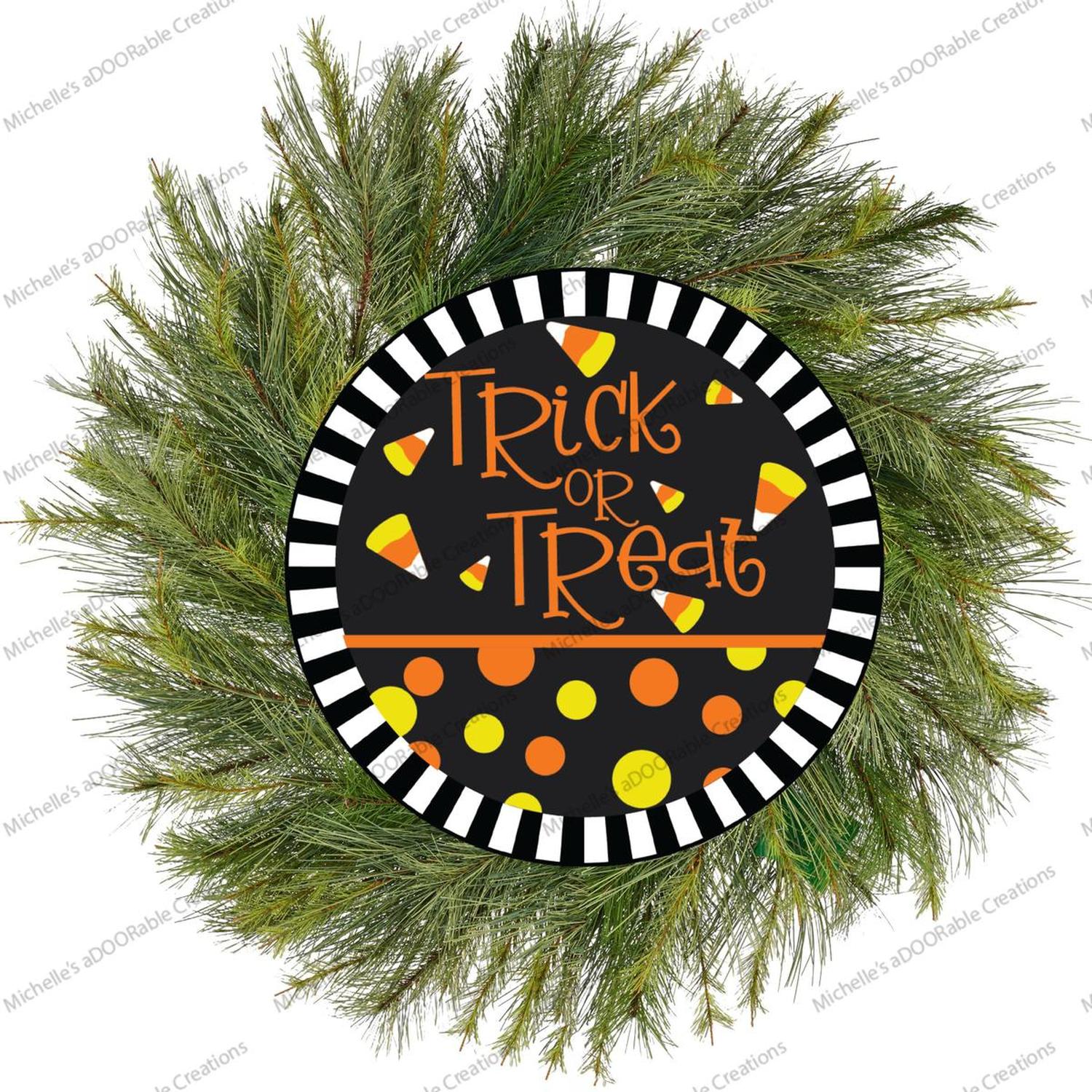 Trick or Treat Candy Corn Stripe Edge Sign