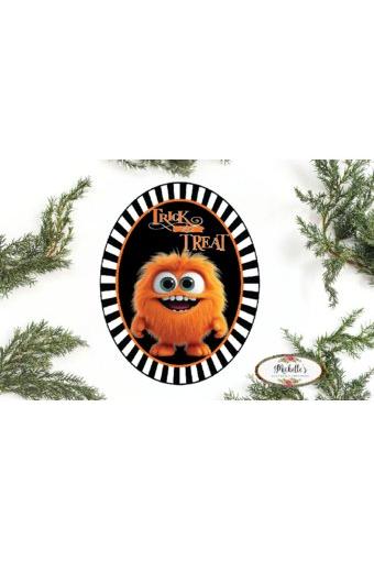 Shop For Trick or Treat Orange Furry Monster Sign