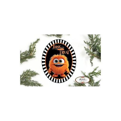 Shop For Trick or Treat Orange Furry Monster Sign at Michelle's aDOORable Creations