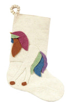 Shop For Unicorn on Cream Christmas Stocking