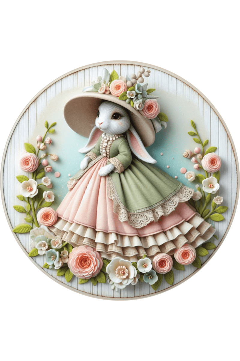 Shop For Victorian Easter Bunny Floral Sign