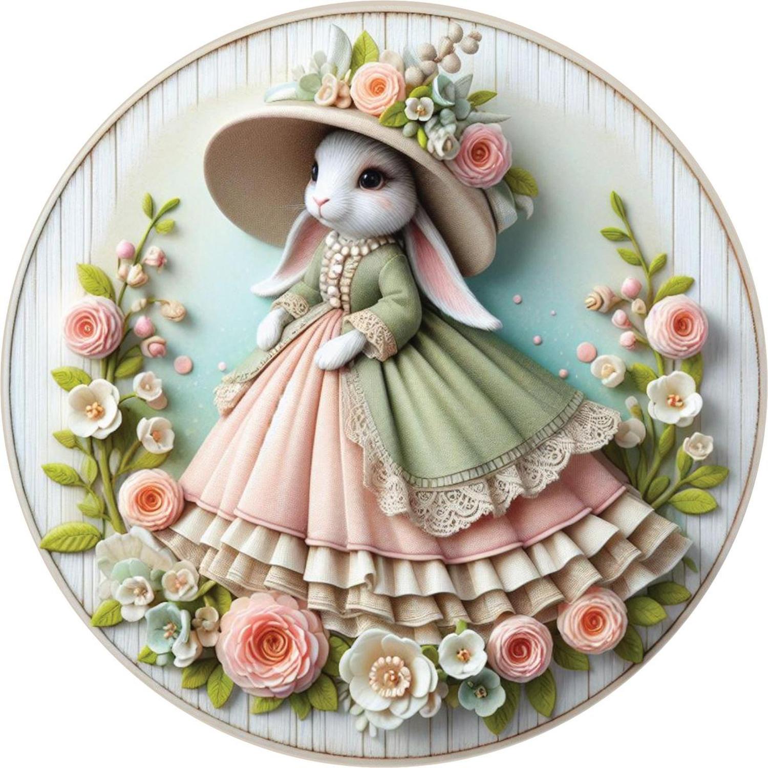 Shop For Victorian Easter Bunny Floral Sign
