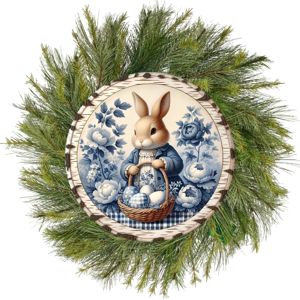 Shop For Vintage Bunny Blue Chinoiserie Sign