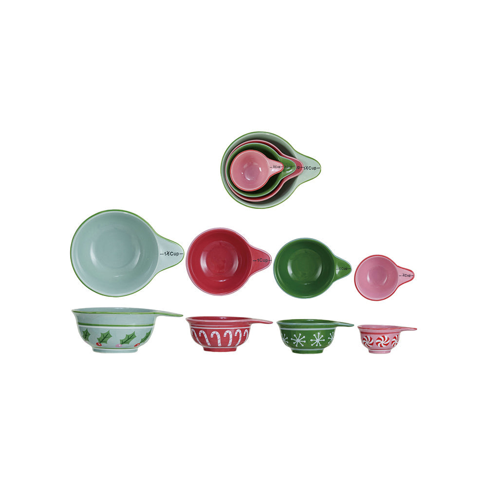 Shop For Vintage Christmas Stoneware Measuring Cups, Set of 4