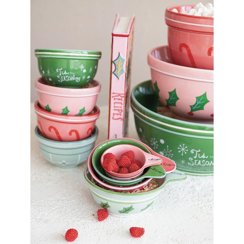 Shop For Vintage Christmas Stoneware Measuring Cups, Set of 4