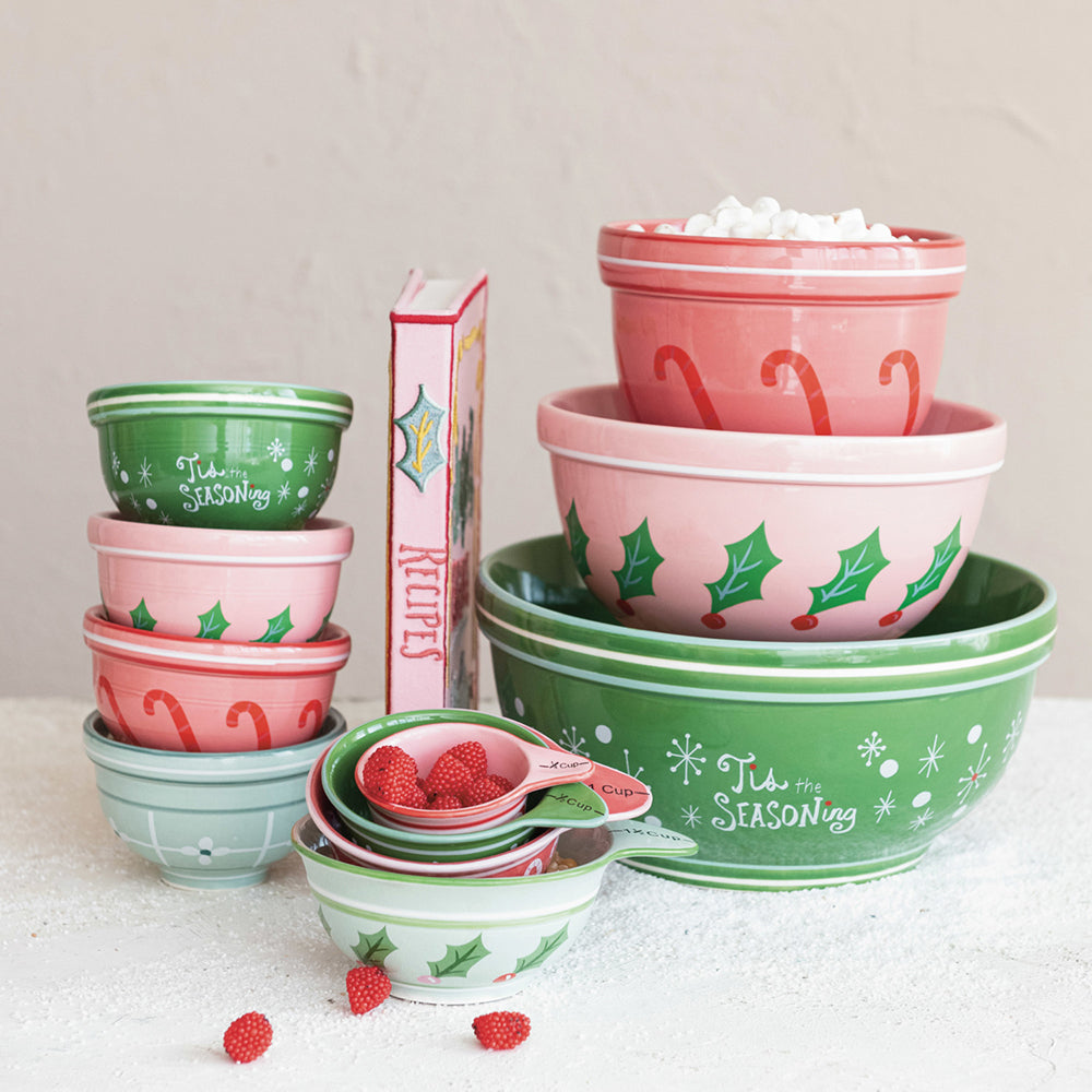 Shop For Vintage Christmas Stoneware Measuring Cups, Set of 4