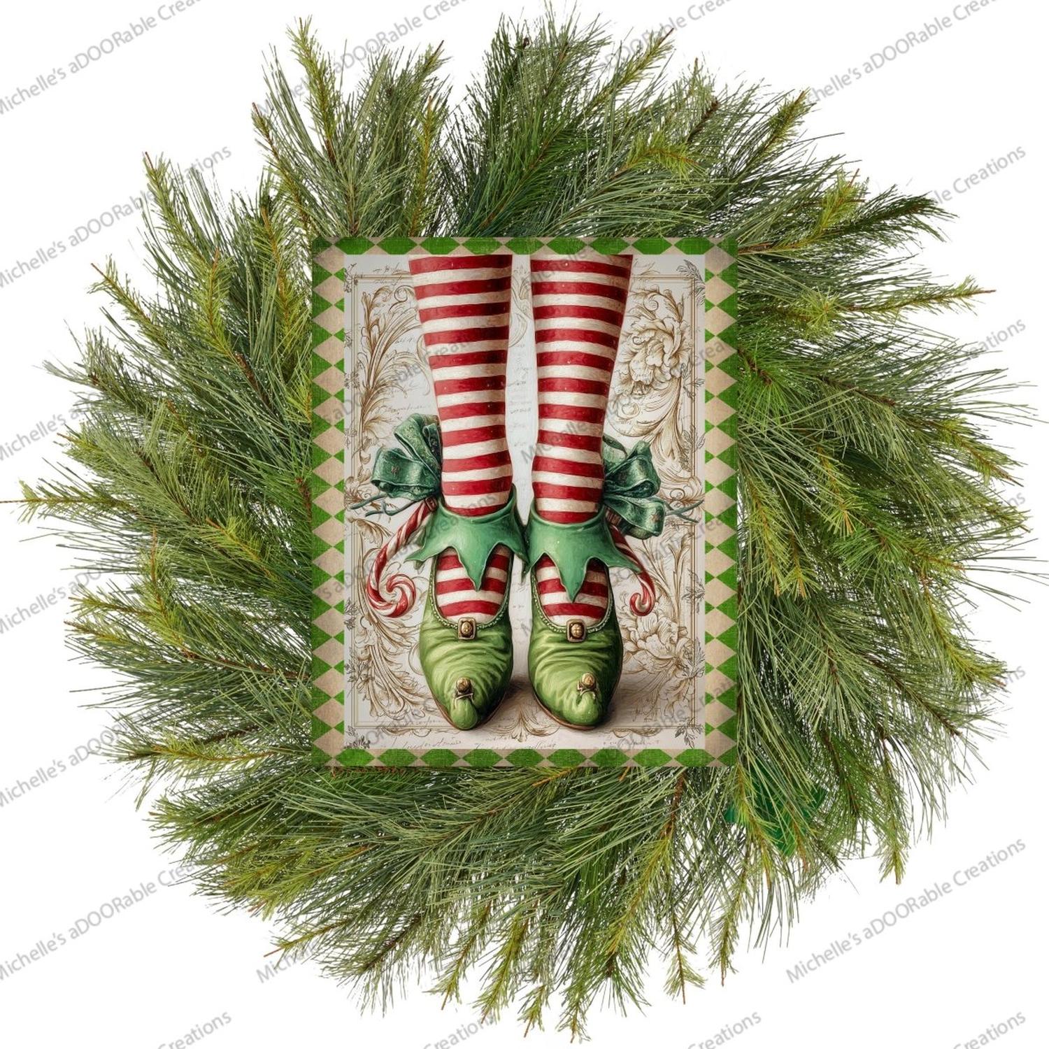 Vintage Elf Legs Metal Sign