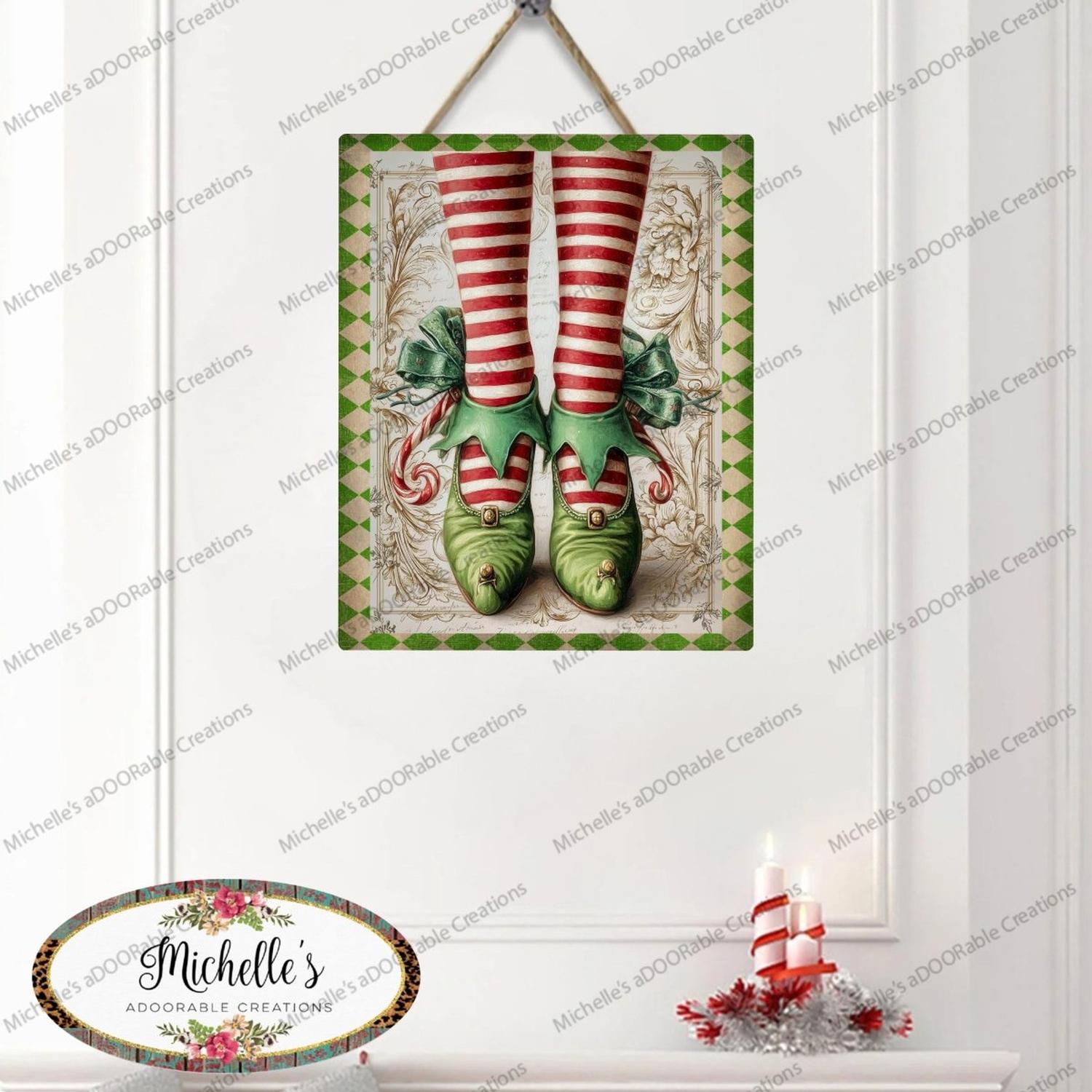 Vintage Elf Legs Metal Sign