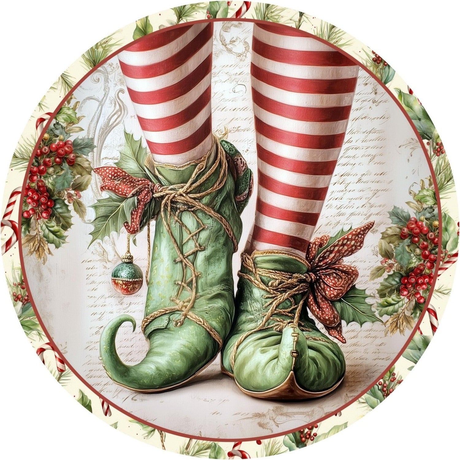 Shop For Vintage Elf Legs Round Metal Sign