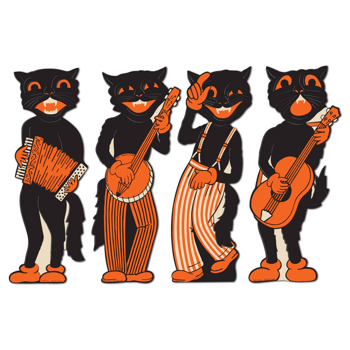 Shop For Vintage Halloween Scat Cat Band Cutouts, Set of 4