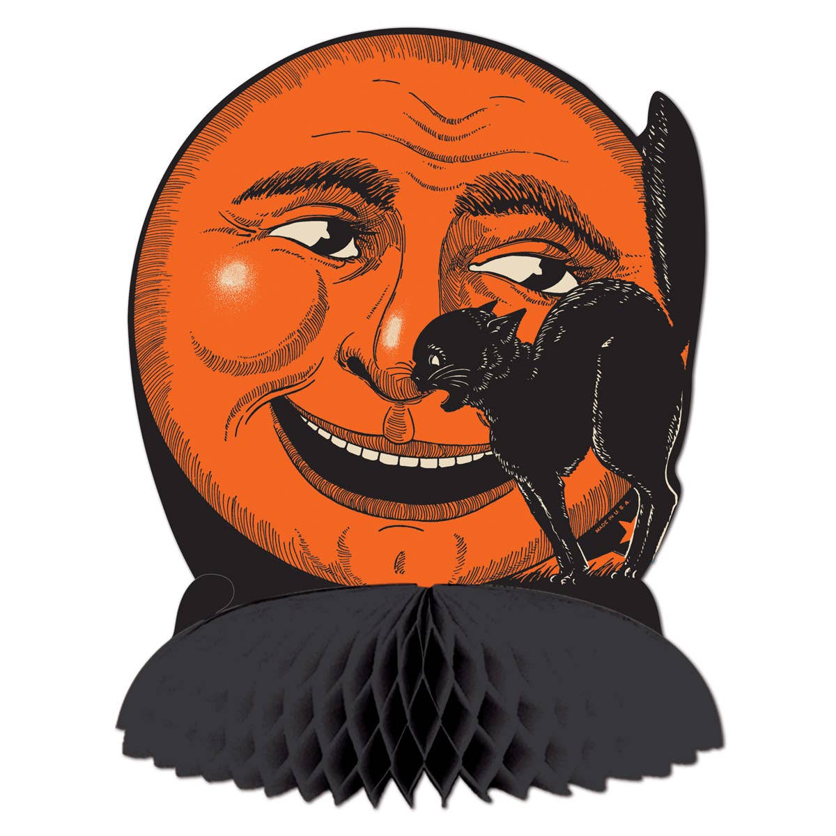 Shop For Vintage Halloween Tissue Paper Cat & Moon Centerpiece