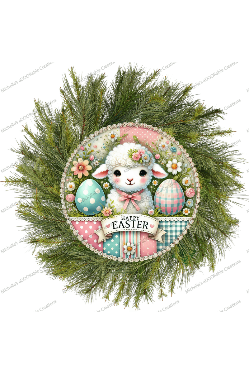 Shop For Vintage Happy Easter Lamb Round Sign