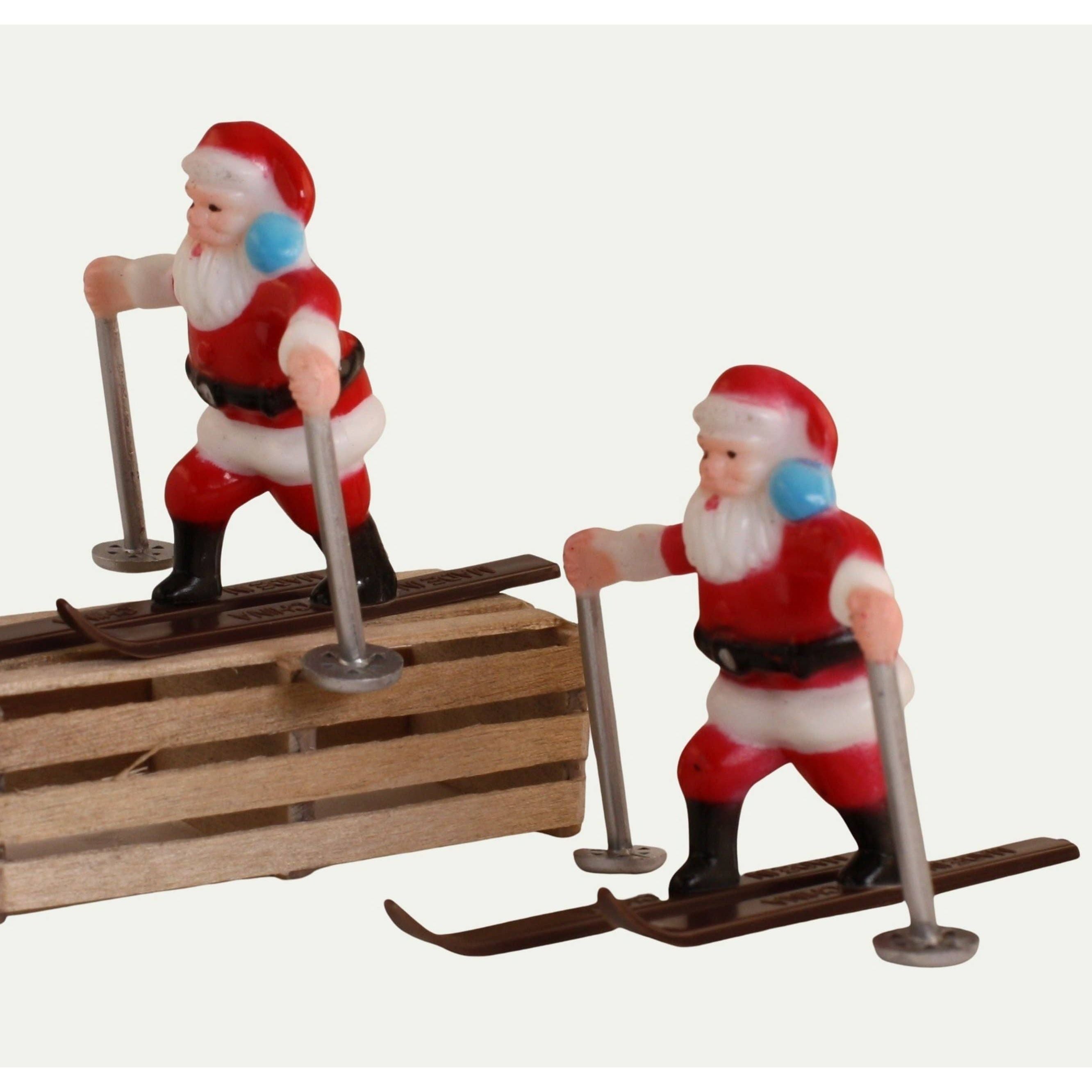 Shop For Vintage Santa Skiers, Set of 2