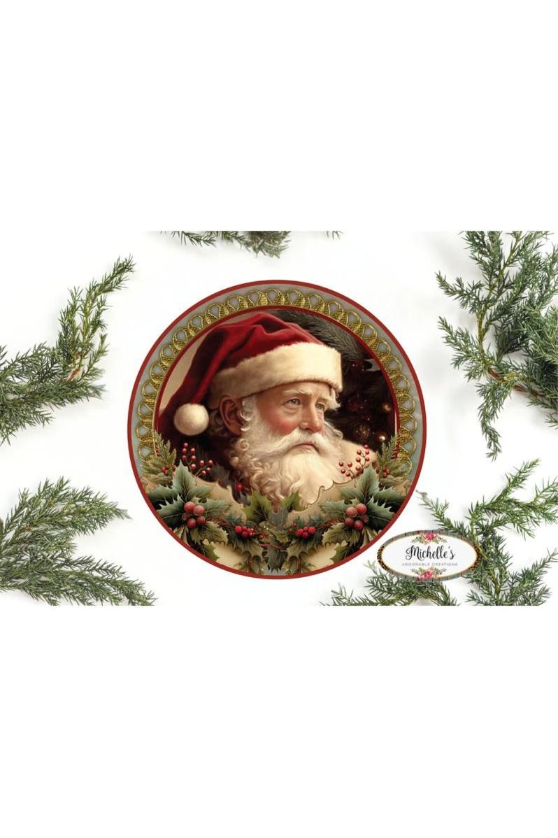 Shop For Vintage Victoria Santa Holly Sign - Wreath Enhancement