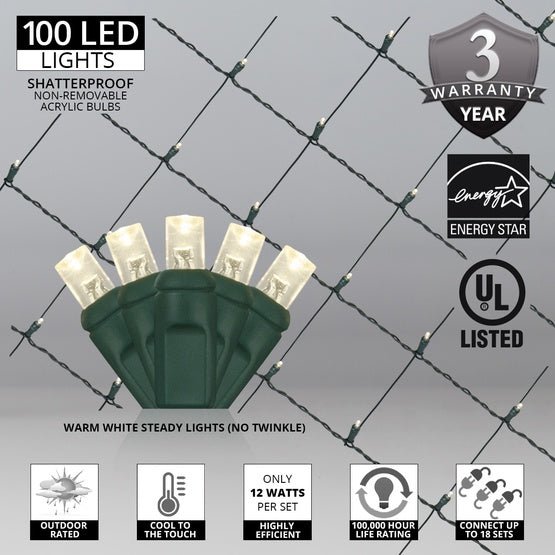 Shop For Warm White 5mm LED Christmas Net Lights, TWINKLE