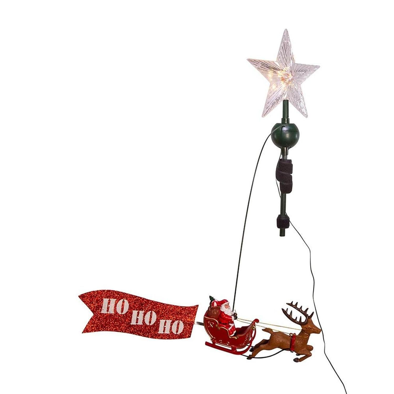 Shop For Warm White LED Star With Rotating Santa and Sleigh Treetop