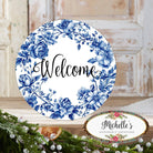 Shop For Welcome Blue Floral Round Sign