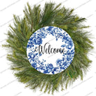 Shop For Welcome Blue Floral Round Sign