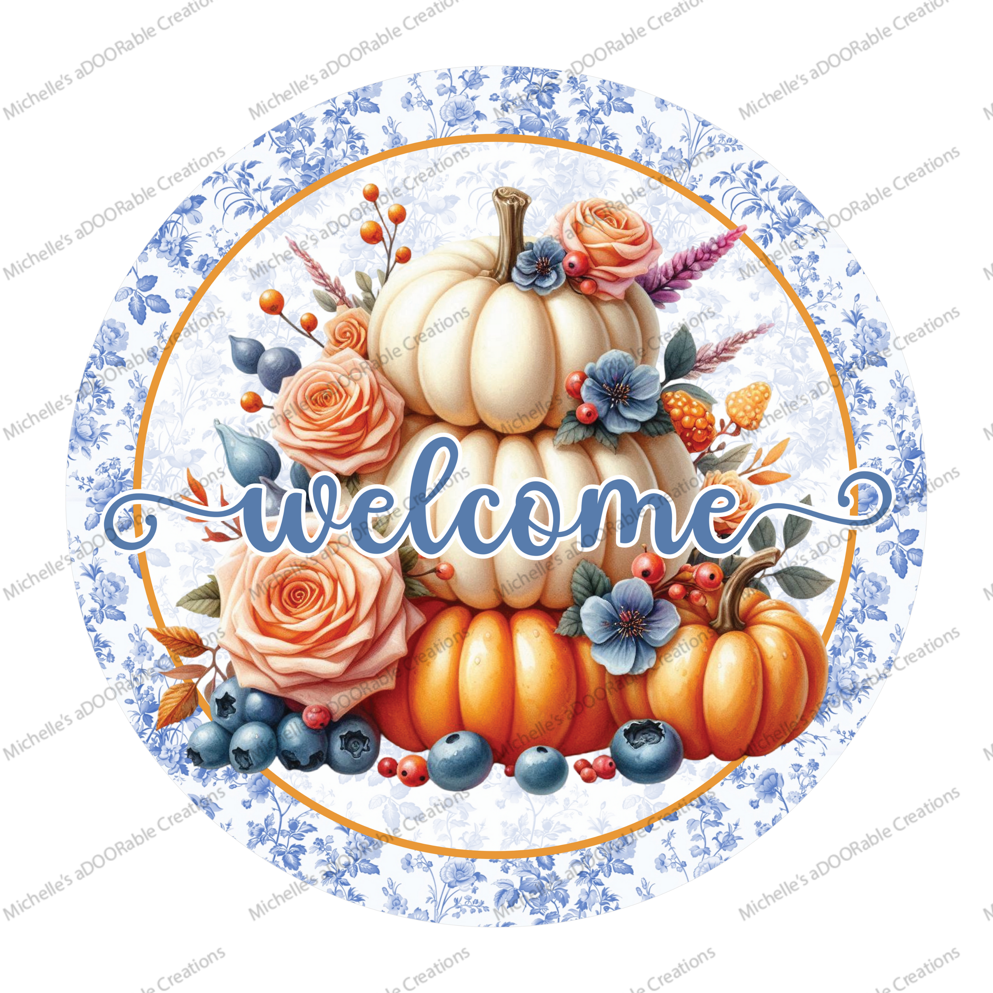 Shop For Welcome Fall Triple Pumpkins Round Sign