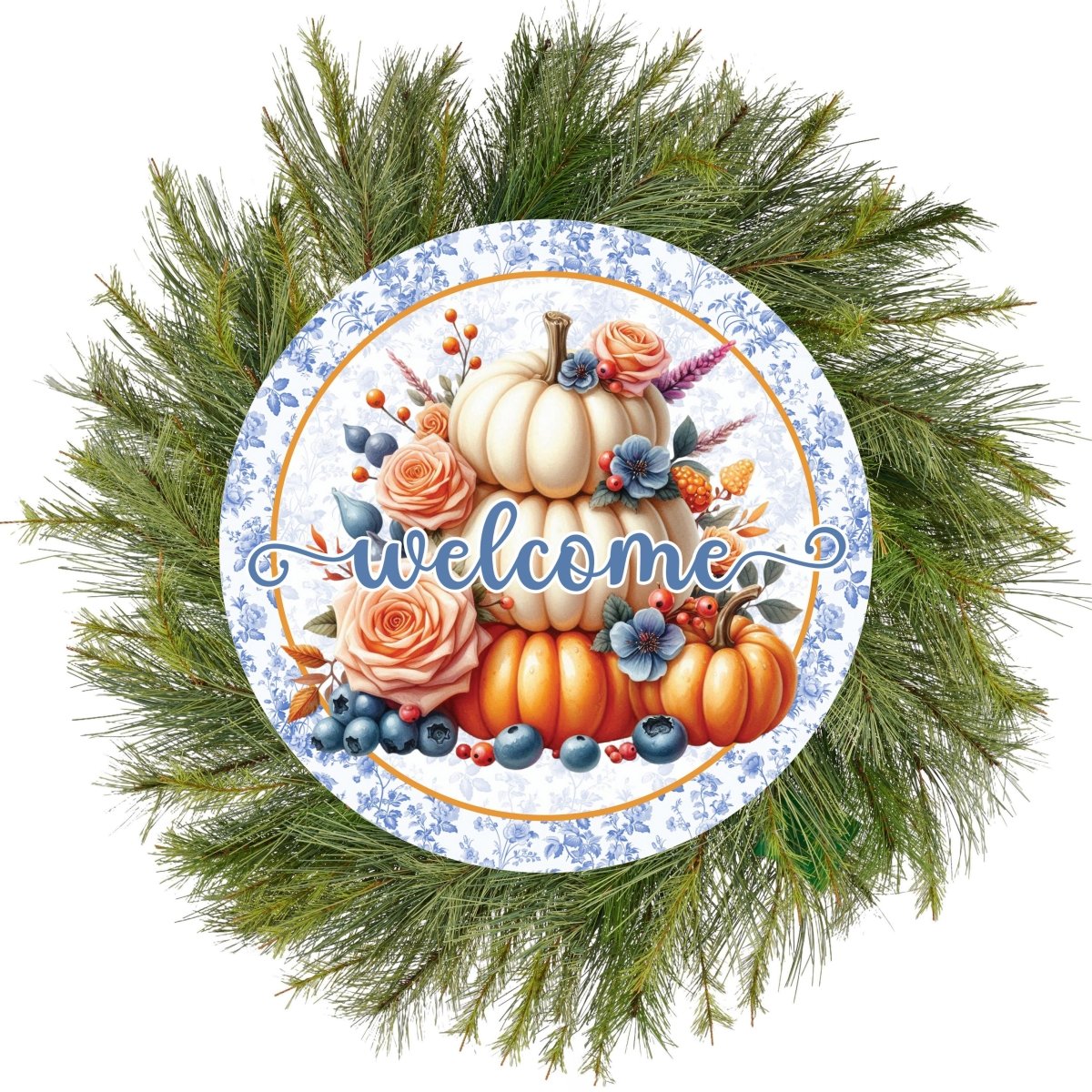Shop For Welcome Fall Triple Pumpkins Round Sign