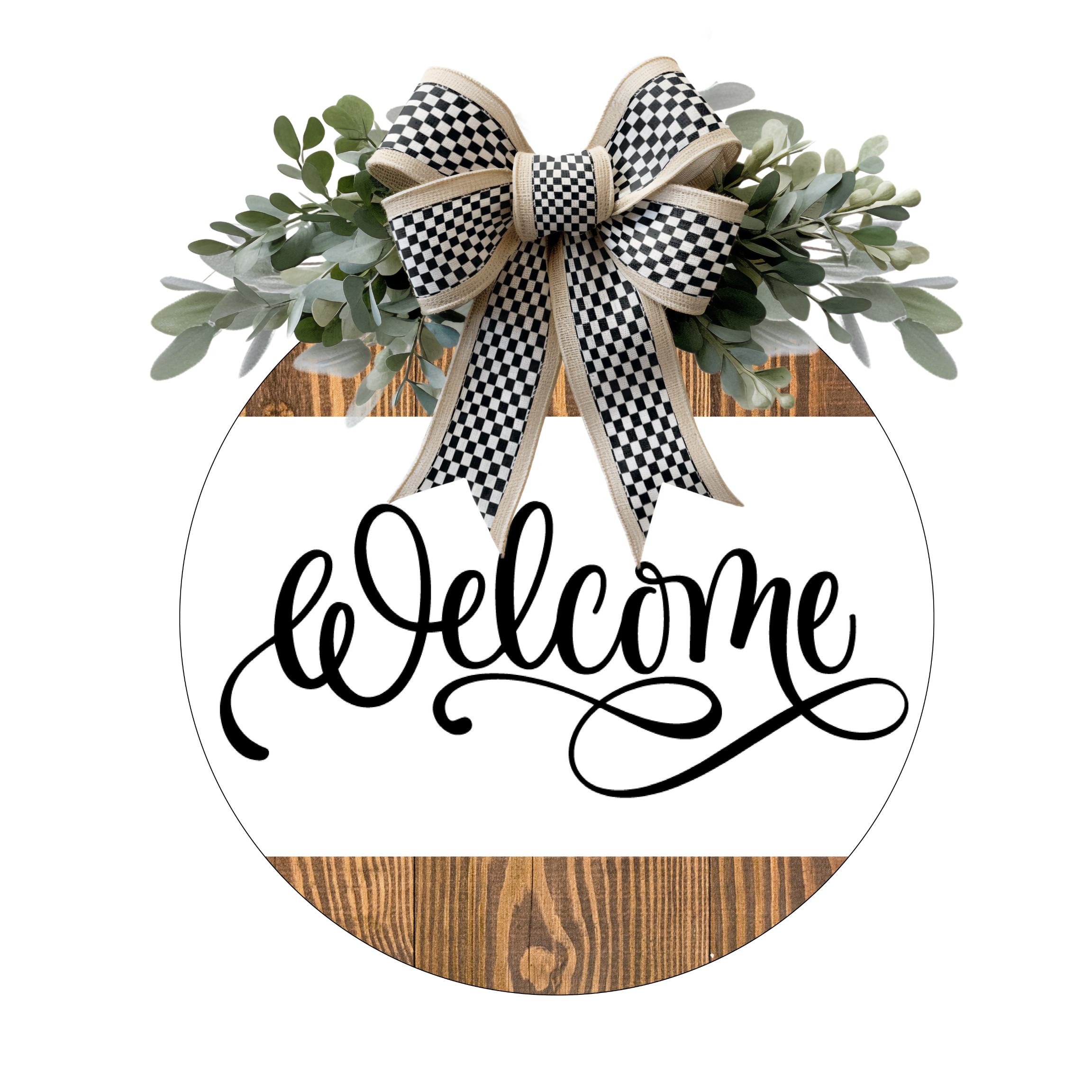 Shop For Welcome Faux Wood Round Sign