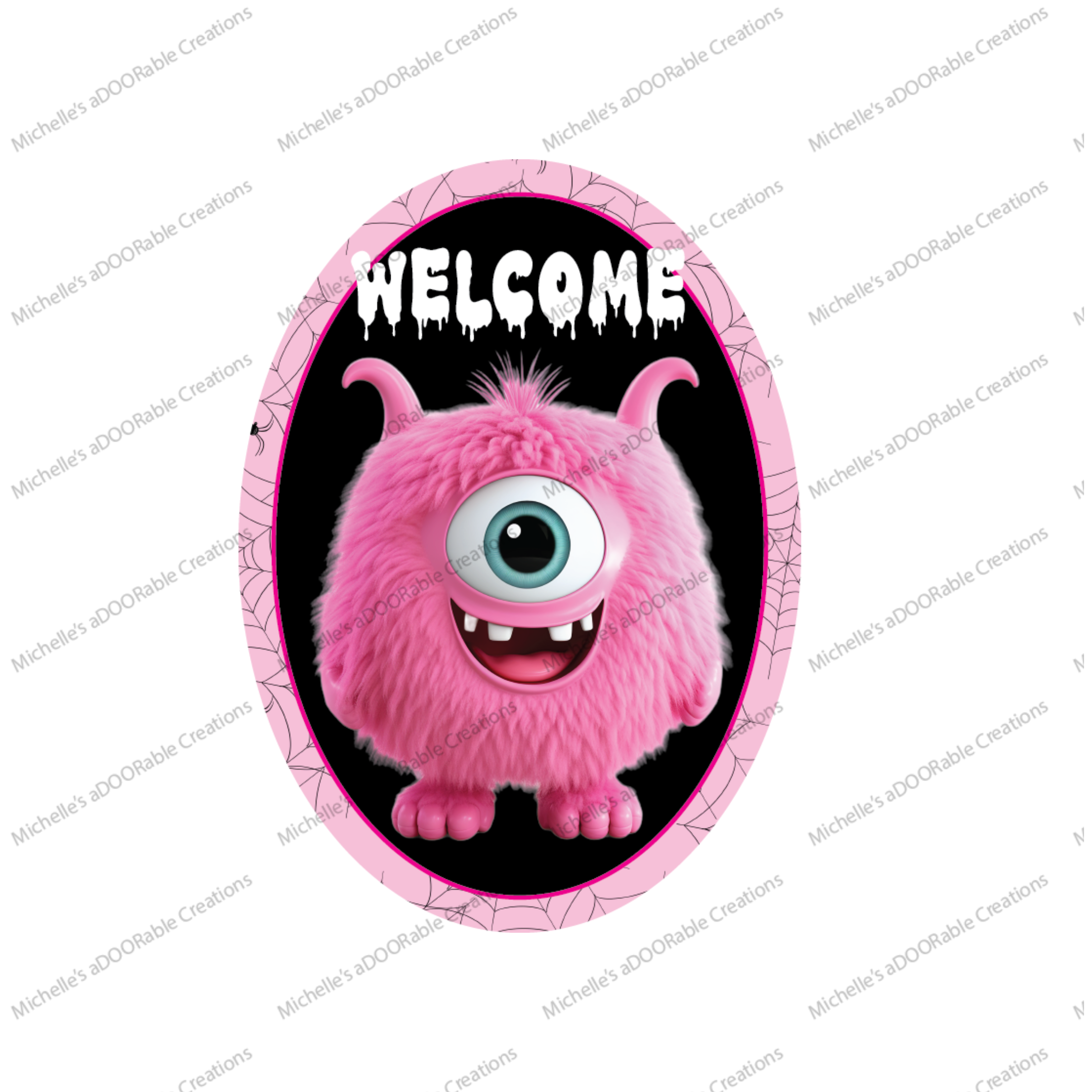 Shop For Welcome Pink Furry Monster Sign