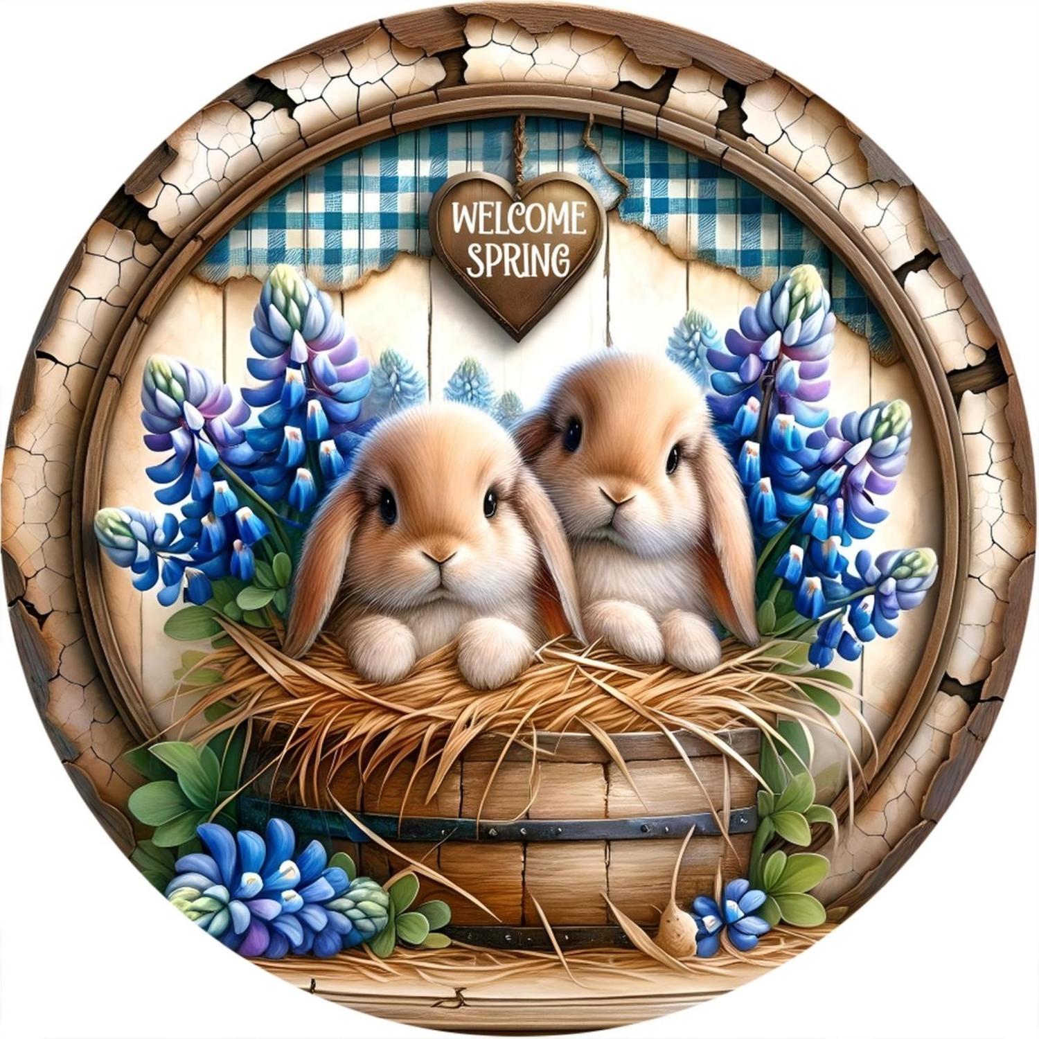 Shop For Welcome Spring Bluebonnet Bunny Sign