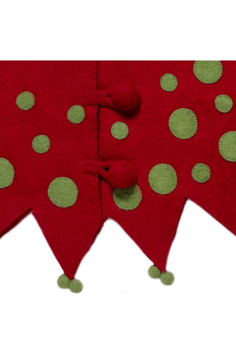 Shop For Whimsical Jester Christmas Tree Skirt Red/Green at Michelle's aDOORable Creations