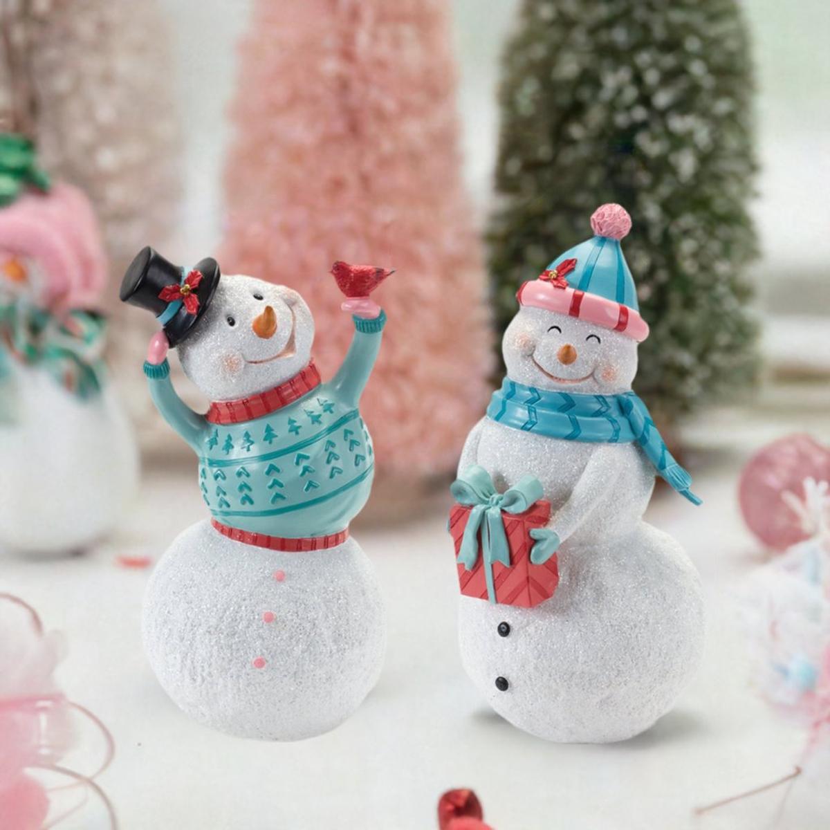 Shop For Whimsical Snowman Figurine (Set of 2) at Michelle's aDOORable Creations