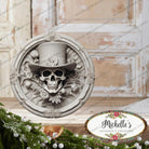 Shop For White Face Skull Top Hat Portrait Sign