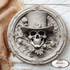 Shop For White Face Skull Top Hat Portrait Sign