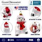 Shop For White Polar Bear Glass Christmas Ornament