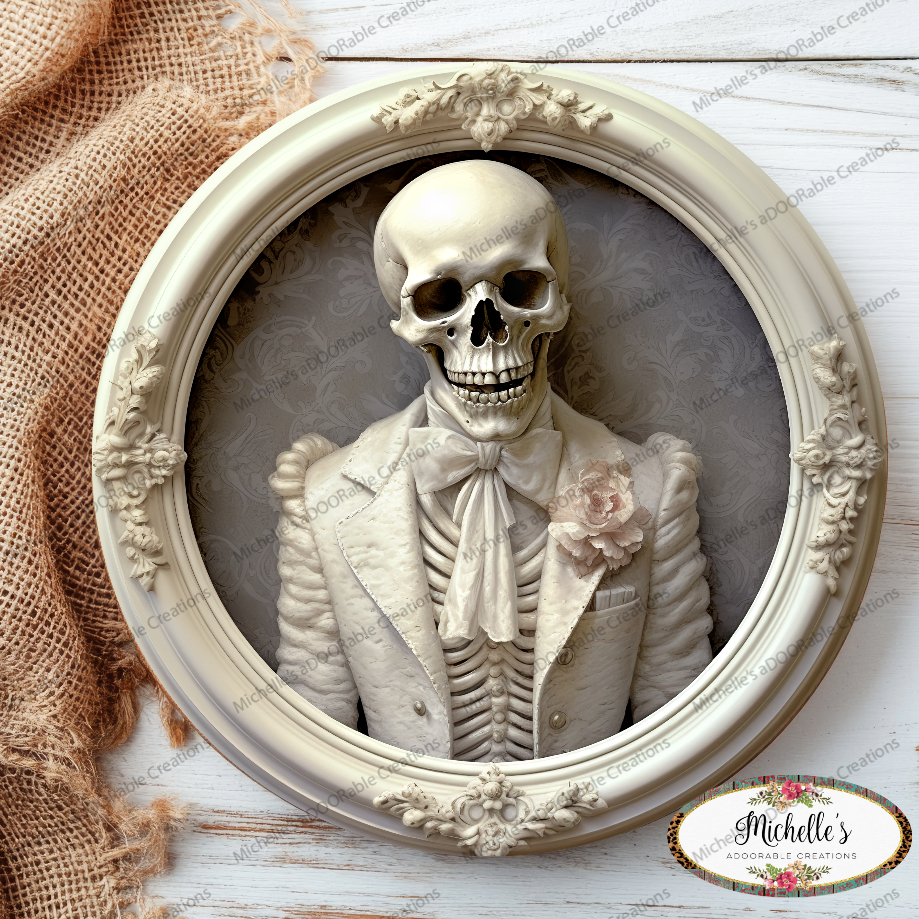 Shop For White Skeleton Groom Portrait Sign