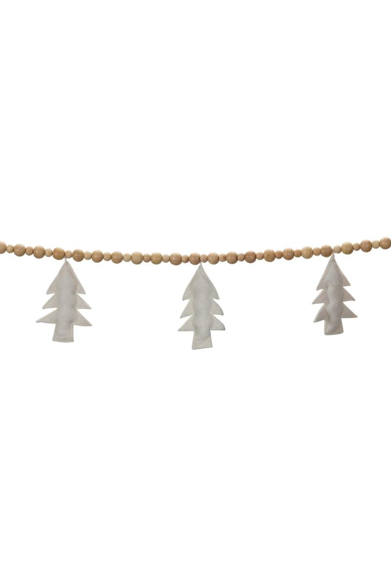 Shop For Wood Beaded Wool Tree Garland (Set of 2) 86617DS