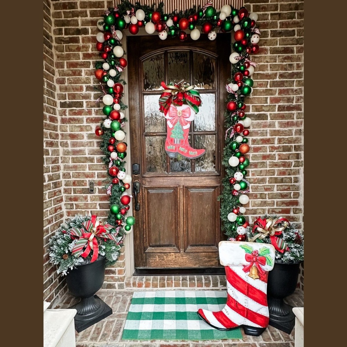 Shop For Yard Candy Cane Cowboy Boot (Stake/Hanger/Easel)