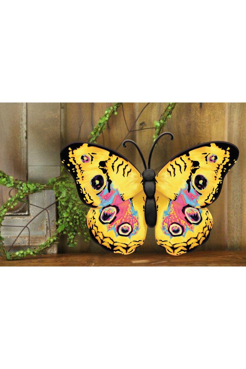 Shop For Yellow Pink Metal Monarch Butterfly Sign