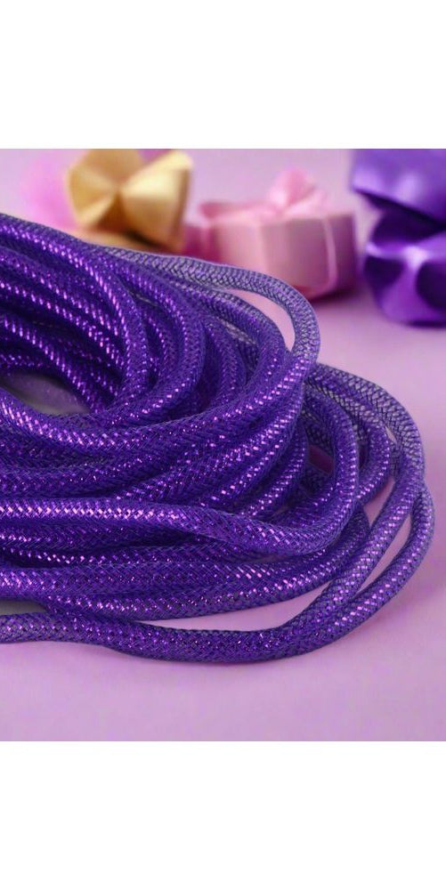 Deco Flex Tubing Ribbon: Metallic Purple w/Bright Purple Foil (30 Yards) - Michelle's aDOORable Creations - Tubing