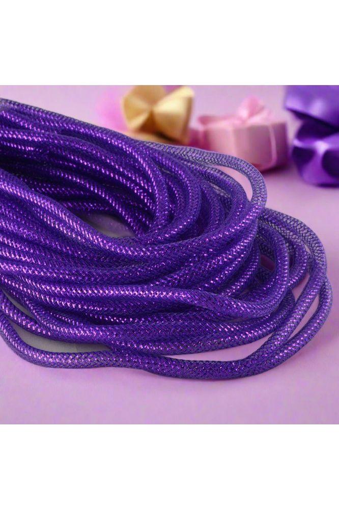 Deco Flex Tubing Ribbon: Metallic Purple w/Bright Purple Foil (30 Yards) - Michelle's aDOORable Creations - Tubing