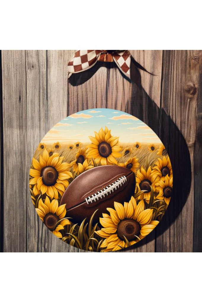 Shop For Fall Sunflower Football Round Sign