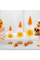 Halloween Orange Bottle Brush Tree (Set of 3) - Michelle's aDOORable Creations - Halloween Decor