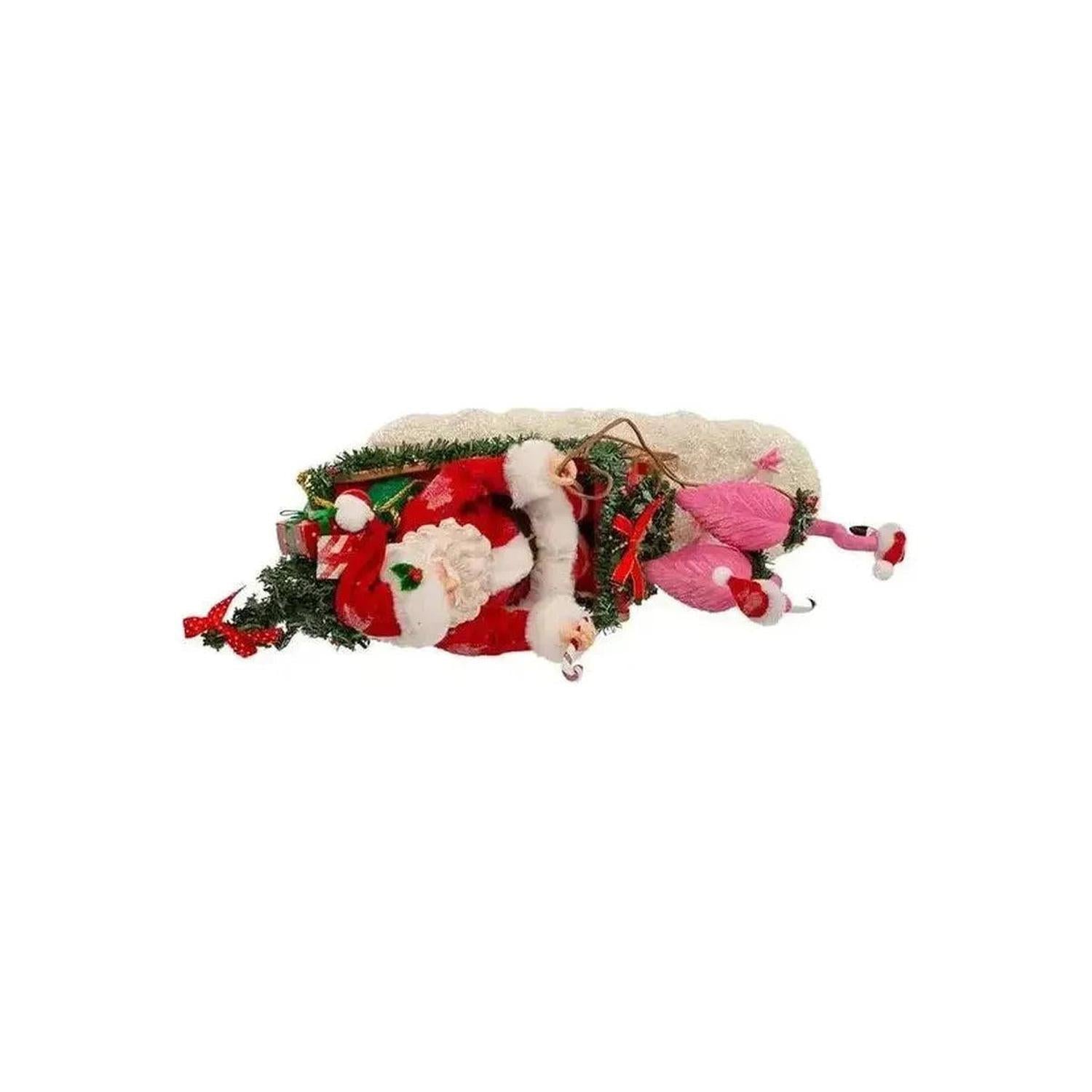 Kurt Adler 10" Fabriché™ Santa In Sleigh With Flamingos